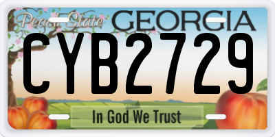 GA license plate CYB2729