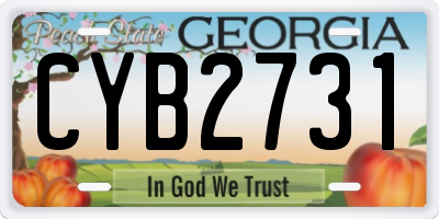 GA license plate CYB2731