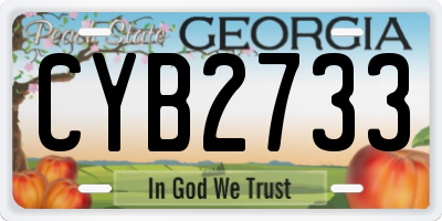 GA license plate CYB2733