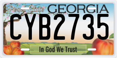 GA license plate CYB2735