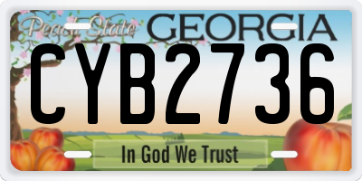 GA license plate CYB2736