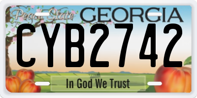GA license plate CYB2742