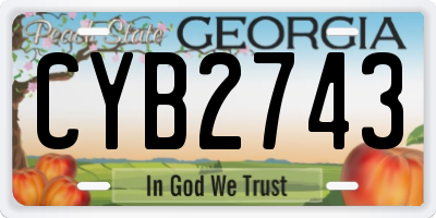 GA license plate CYB2743