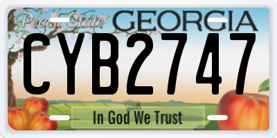 GA license plate CYB2747