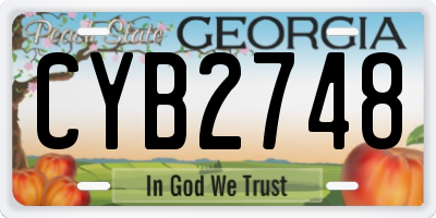 GA license plate CYB2748