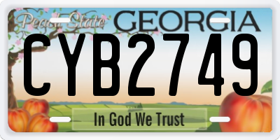 GA license plate CYB2749