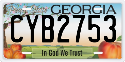 GA license plate CYB2753