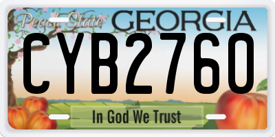 GA license plate CYB2760