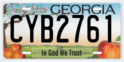 GA license plate CYB2761