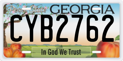 GA license plate CYB2762