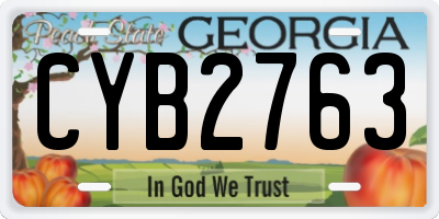 GA license plate CYB2763