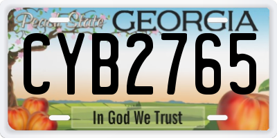 GA license plate CYB2765