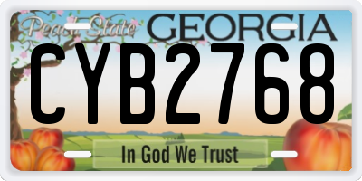 GA license plate CYB2768