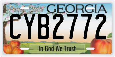 GA license plate CYB2772