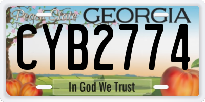 GA license plate CYB2774
