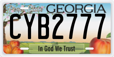 GA license plate CYB2777