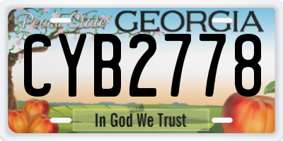 GA license plate CYB2778