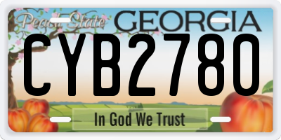 GA license plate CYB2780