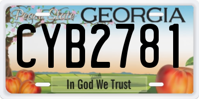GA license plate CYB2781