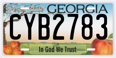 GA license plate CYB2783