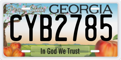 GA license plate CYB2785