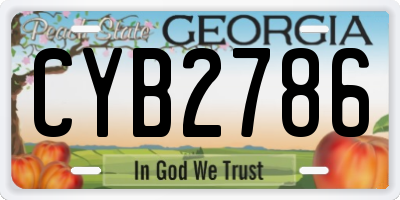 GA license plate CYB2786