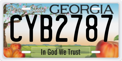 GA license plate CYB2787