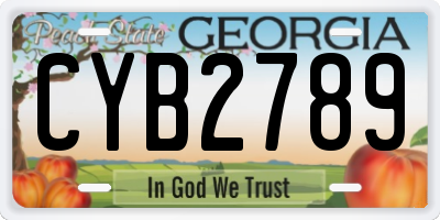 GA license plate CYB2789