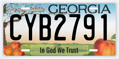 GA license plate CYB2791