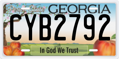 GA license plate CYB2792