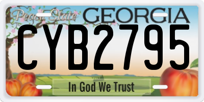 GA license plate CYB2795