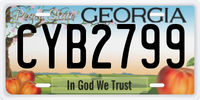 GA license plate CYB2799