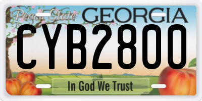 GA license plate CYB2800