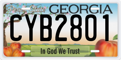 GA license plate CYB2801