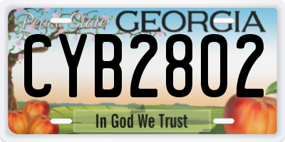 GA license plate CYB2802