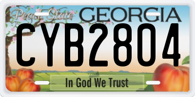GA license plate CYB2804