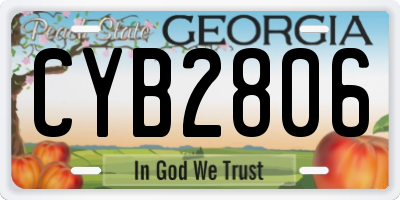 GA license plate CYB2806