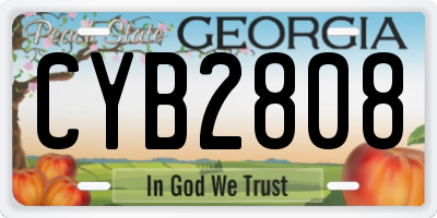 GA license plate CYB2808