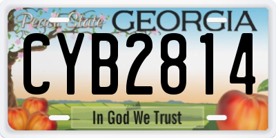 GA license plate CYB2814