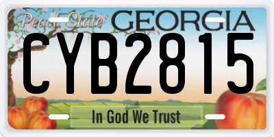 GA license plate CYB2815