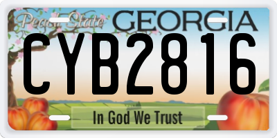 GA license plate CYB2816
