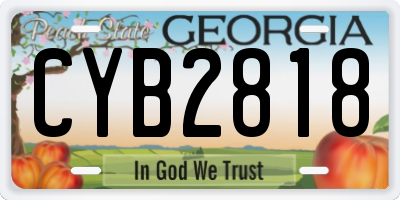 GA license plate CYB2818