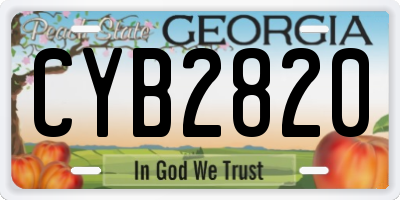 GA license plate CYB2820
