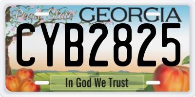 GA license plate CYB2825