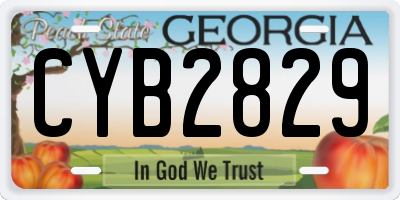 GA license plate CYB2829