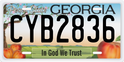 GA license plate CYB2836