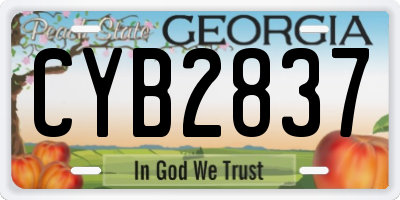 GA license plate CYB2837