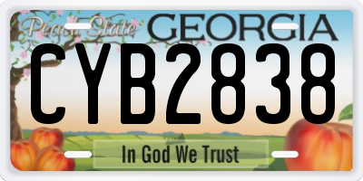 GA license plate CYB2838