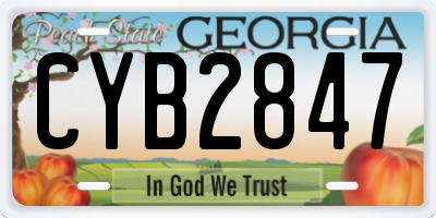GA license plate CYB2847