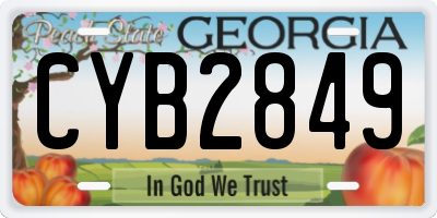 GA license plate CYB2849